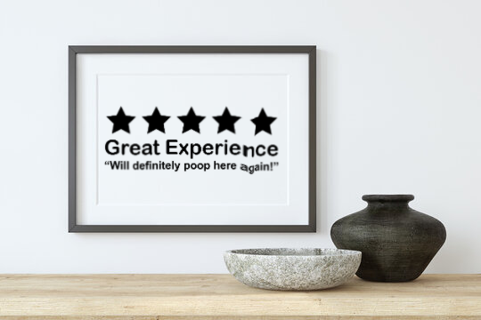 Bathroom Print Toilet Posters Funny Wall Art. 5 stars would poop here again