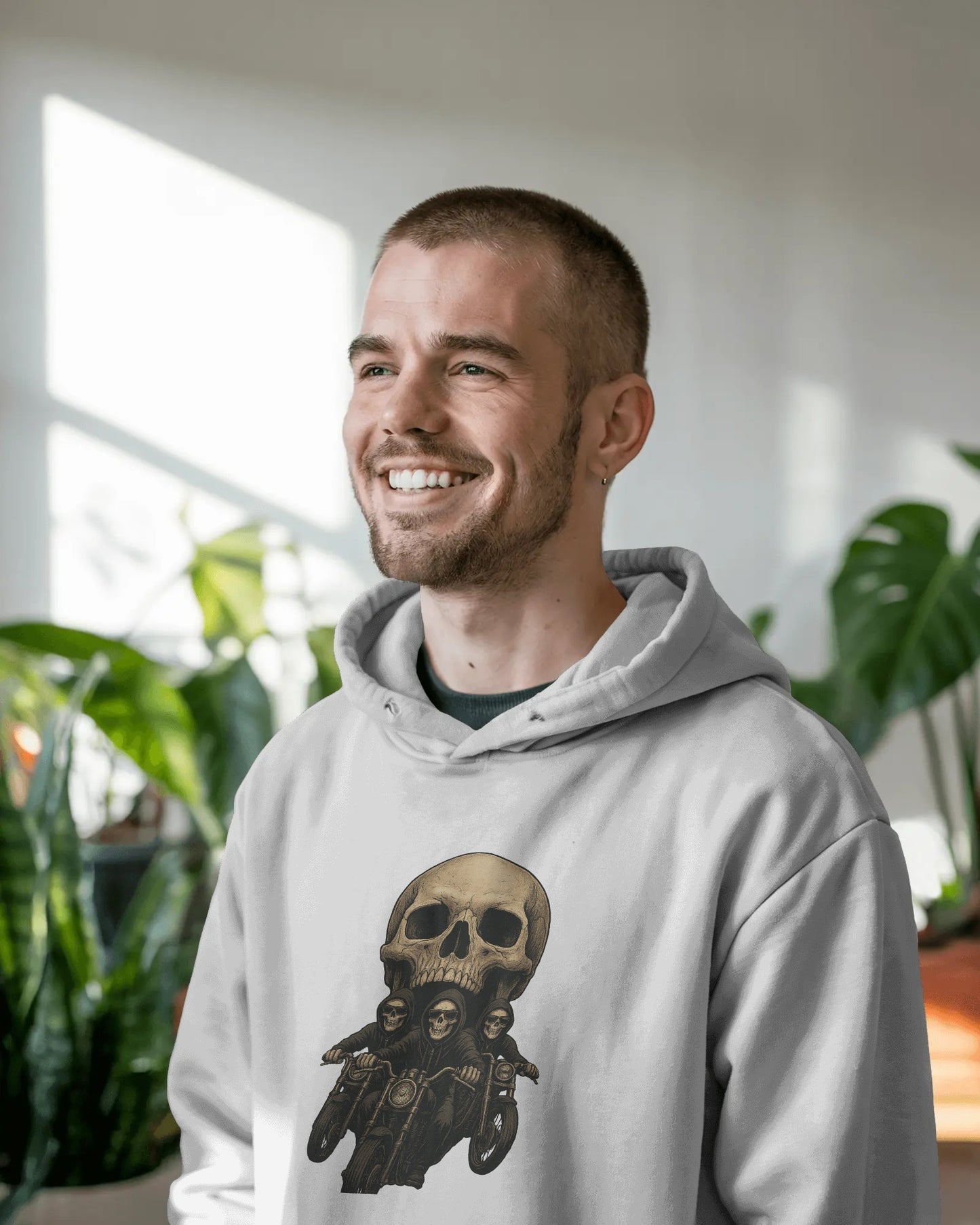 The Reaper Ride – By Cuba Prints Vol. 2 motorcycle motorbike white Hoodie