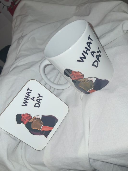 Harvey price Mug and coaster What A day 11oz 325ml