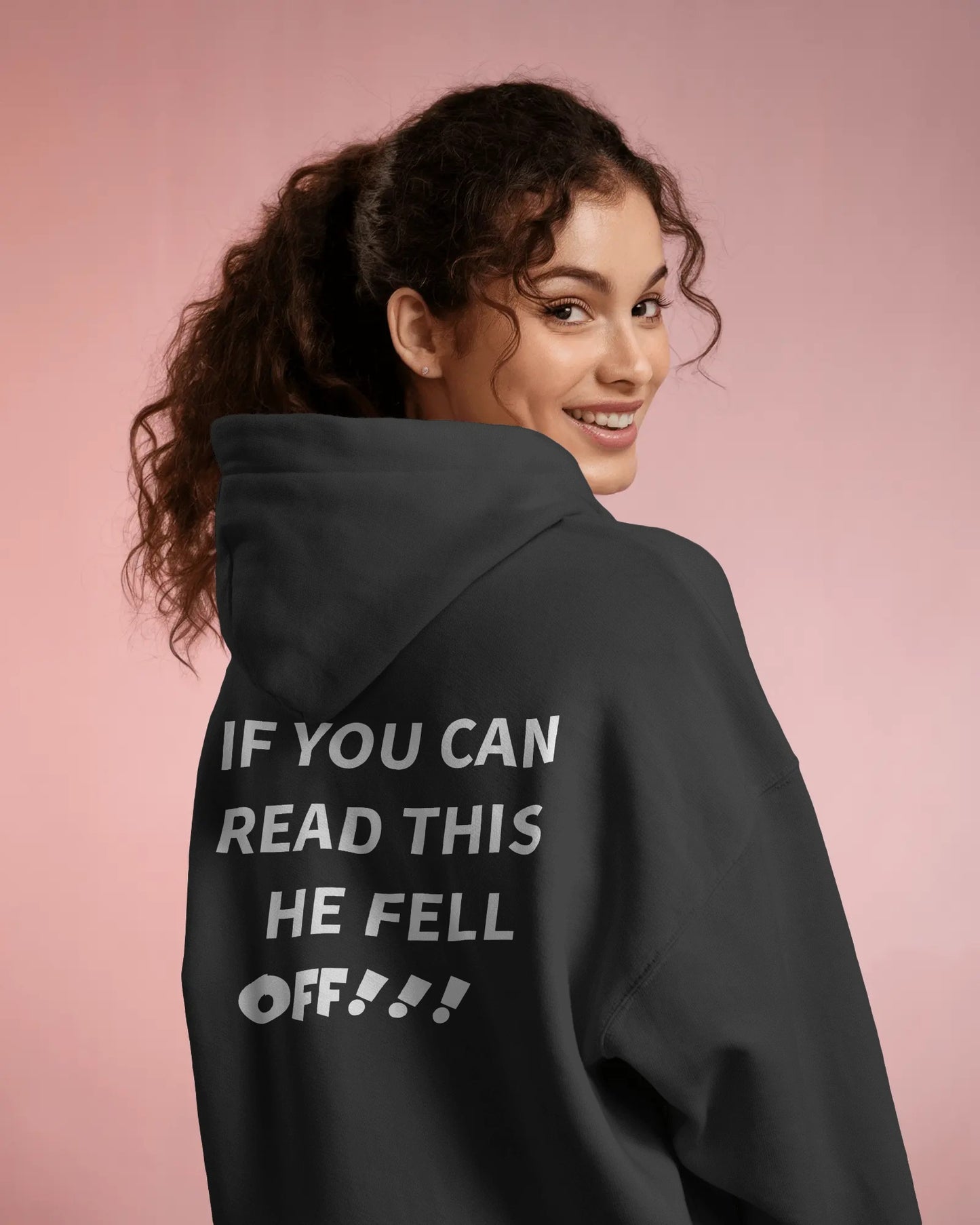 If You Can Read This He Fell Off! Biker woman girls motorbike Hoodie, motorcycle