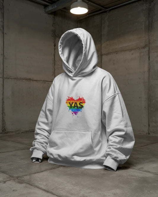 YAS Rainbow Heart Hoodie – Pride, Sass, and Serious Comfort LBGT S-XXL