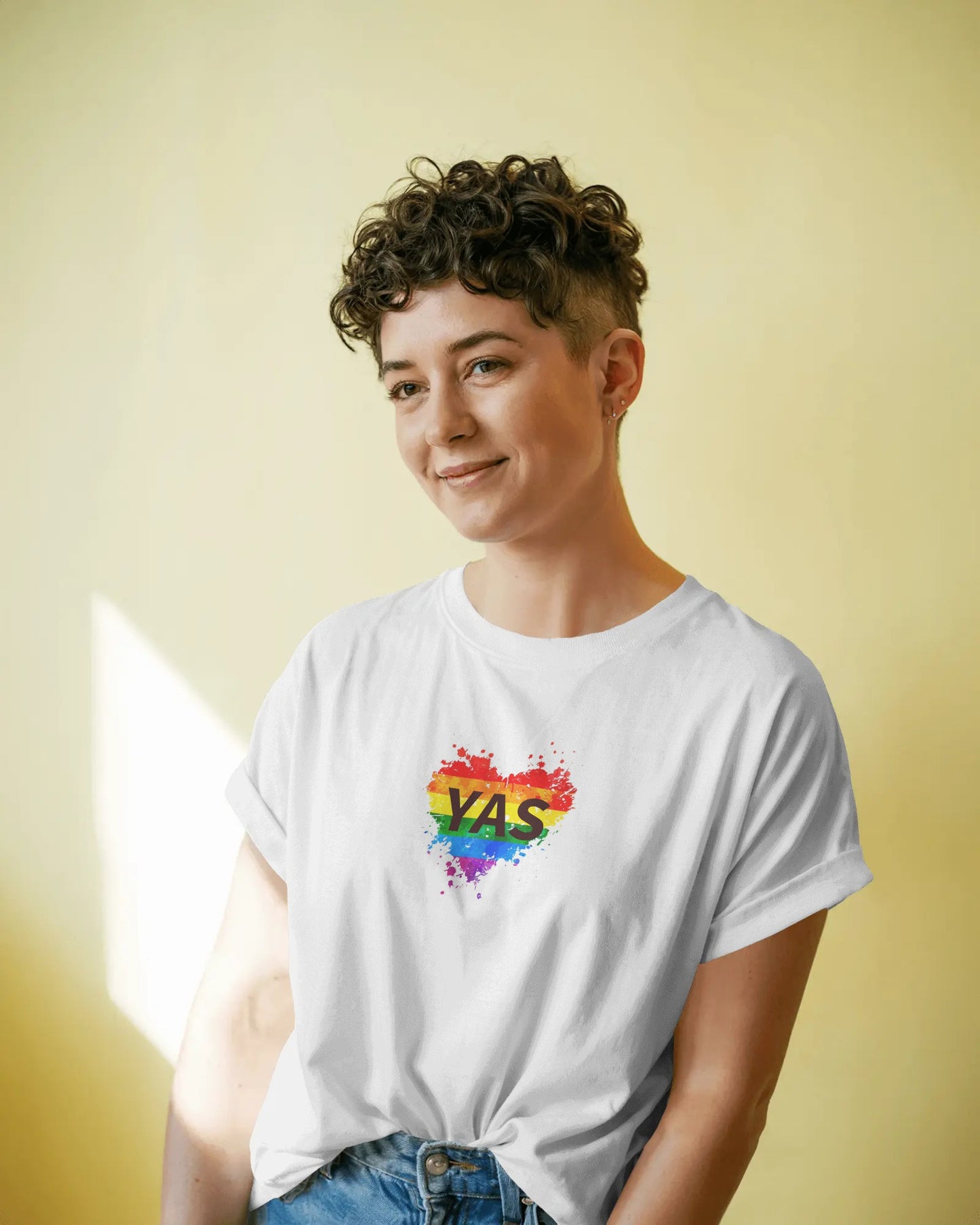 YAS Rainbow Heart T-Shirt – Loud, Proud, and Full of Sass xs-xxl LGBT