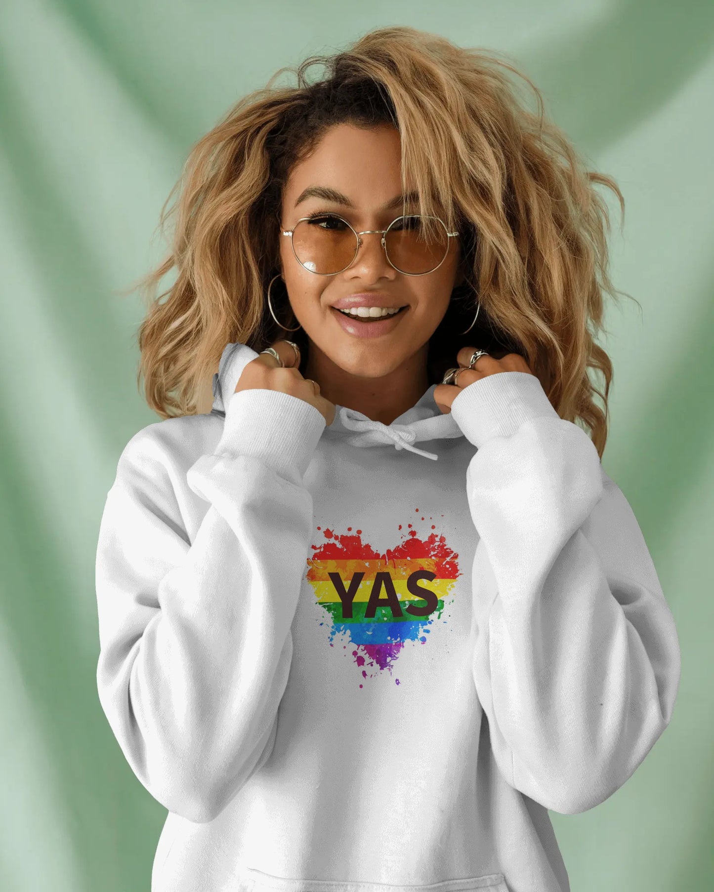 YAS Rainbow Heart Hoodie – Pride, Sass, and Serious Comfort LBGT S-XXL