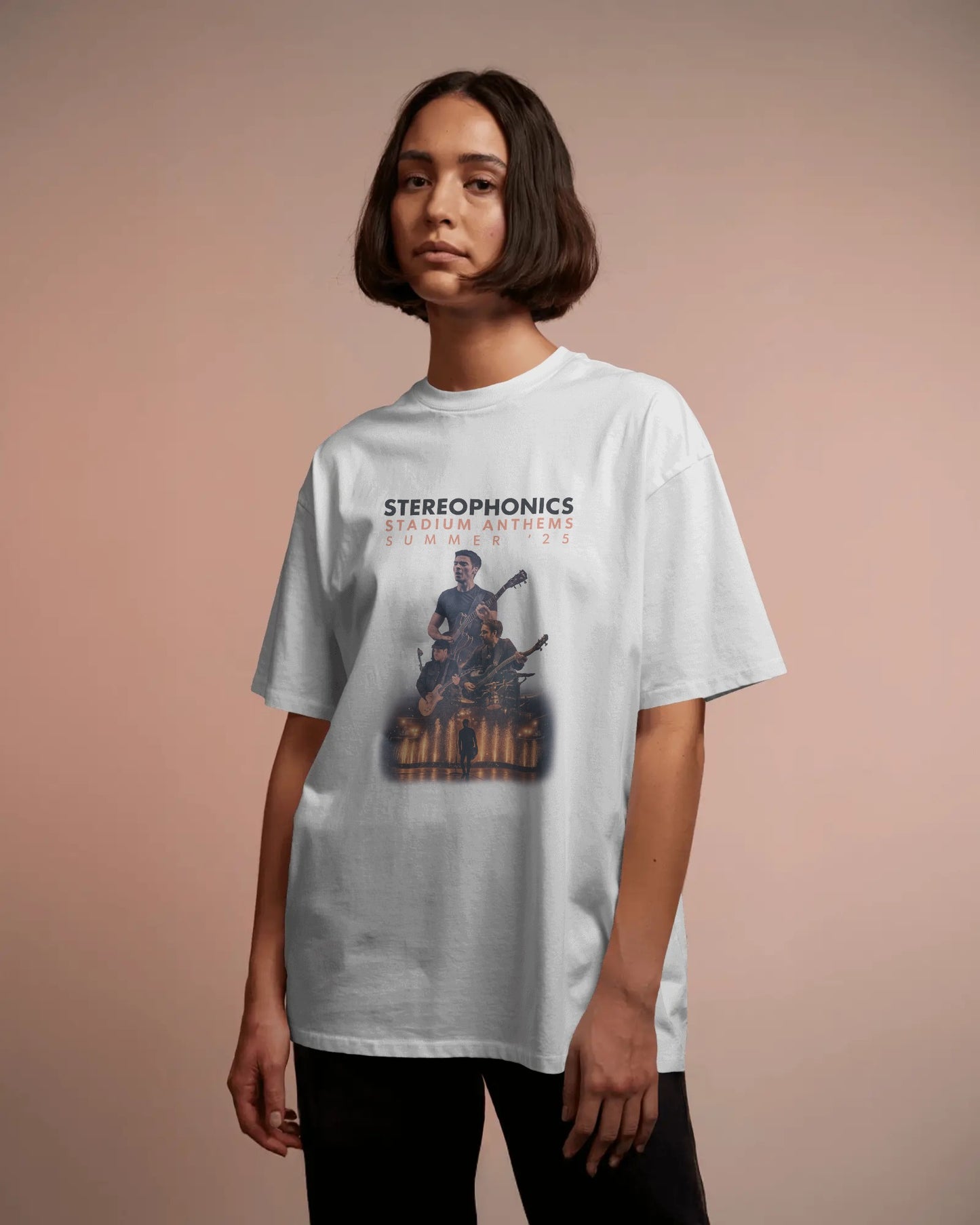 Stereophonics Stadium Tour 25 T shirt in white printed front and rear