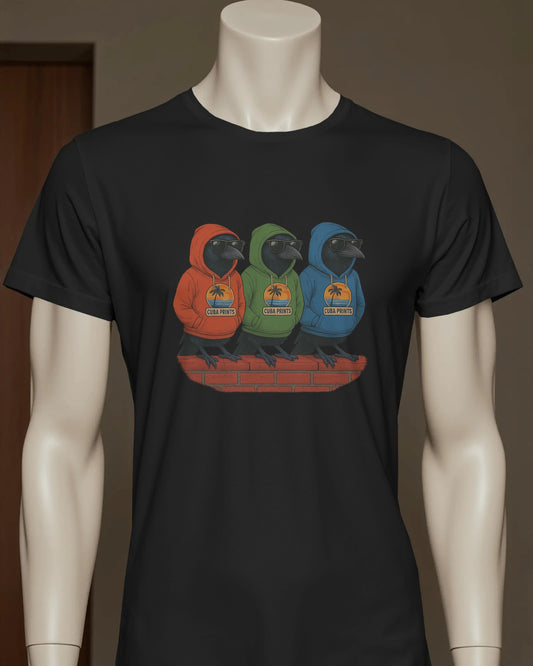 Cuba Prints “Cool Crows” or 3 Craws T-Shirt – Colour streetwear style