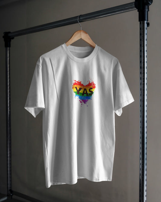 YAS Rainbow Heart T-Shirt – Loud, Proud, and Full of Sass xs-xxl LGBT
