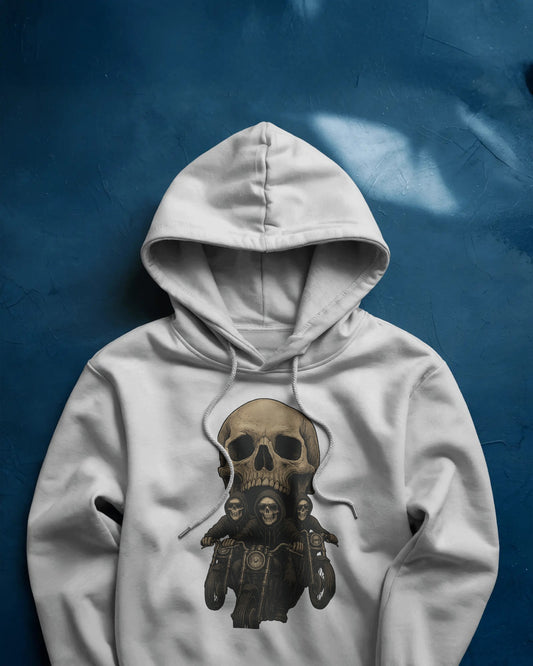 The Reaper Ride – By Cuba Prints Vol. 2 motorcycle motorbike white Hoodie