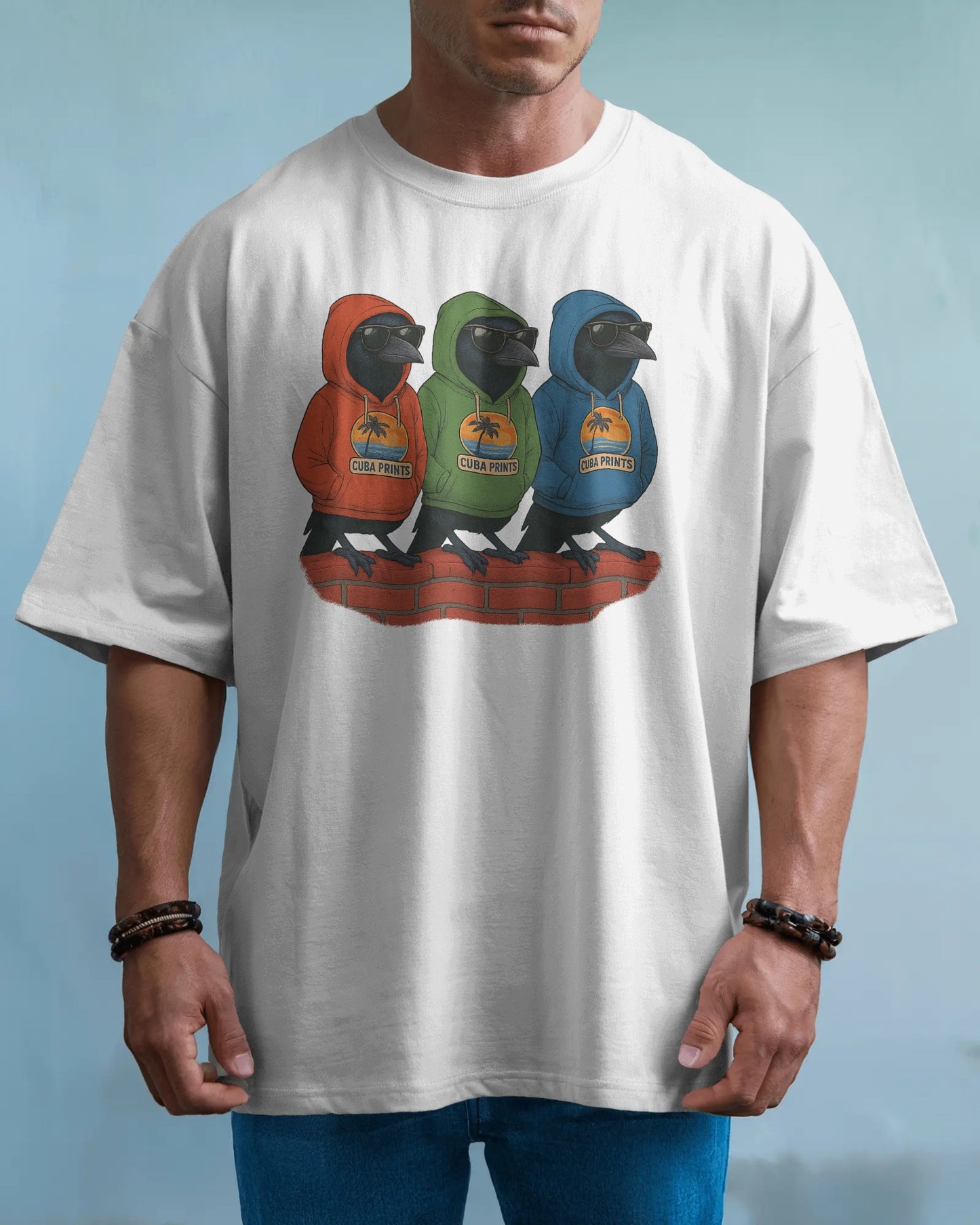 Cuba Prints “Cool Crows” or 3 Craws T-Shirt – streetwear style xs-xxl COLOUR