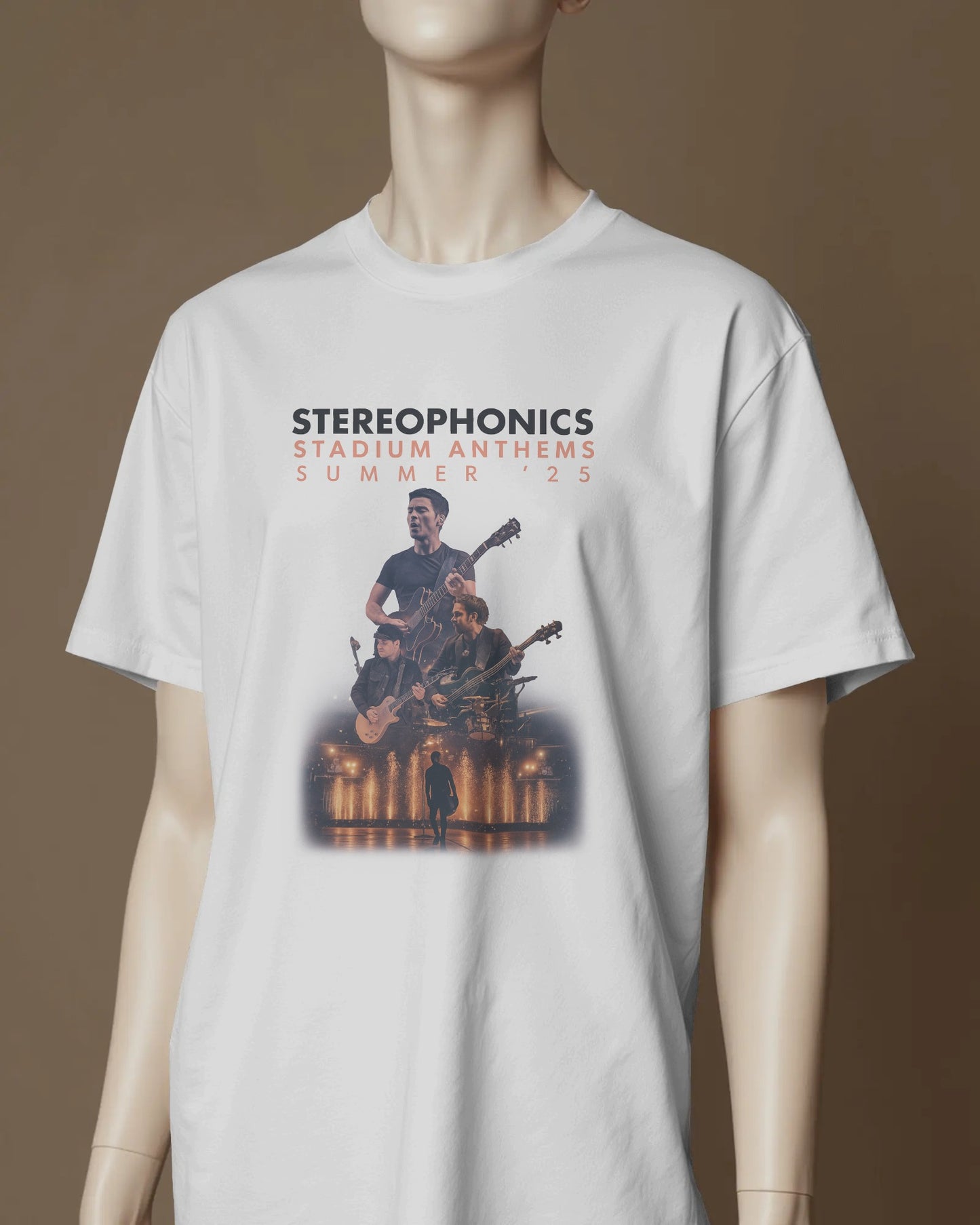 Stereophonics Stadium Tour 25 T shirt in white printed front and rear