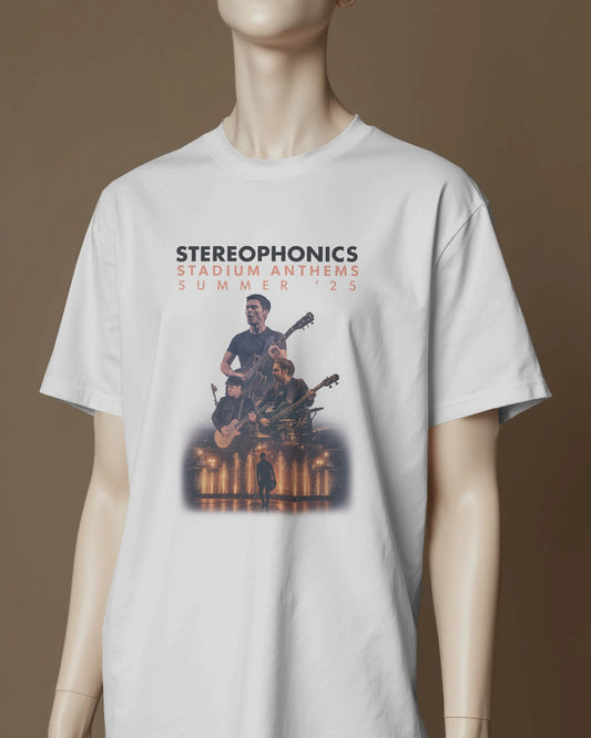 Stereophonics Stadium Tour 25 T shirt in white printed front and rear