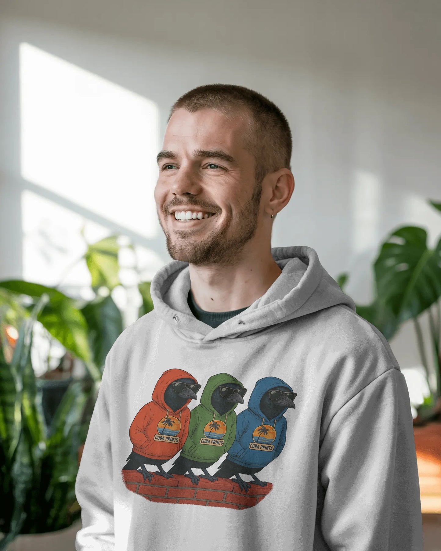 Cuba Prints “Cool Crows” or 3 Craws hoodie colour print – streetwear style