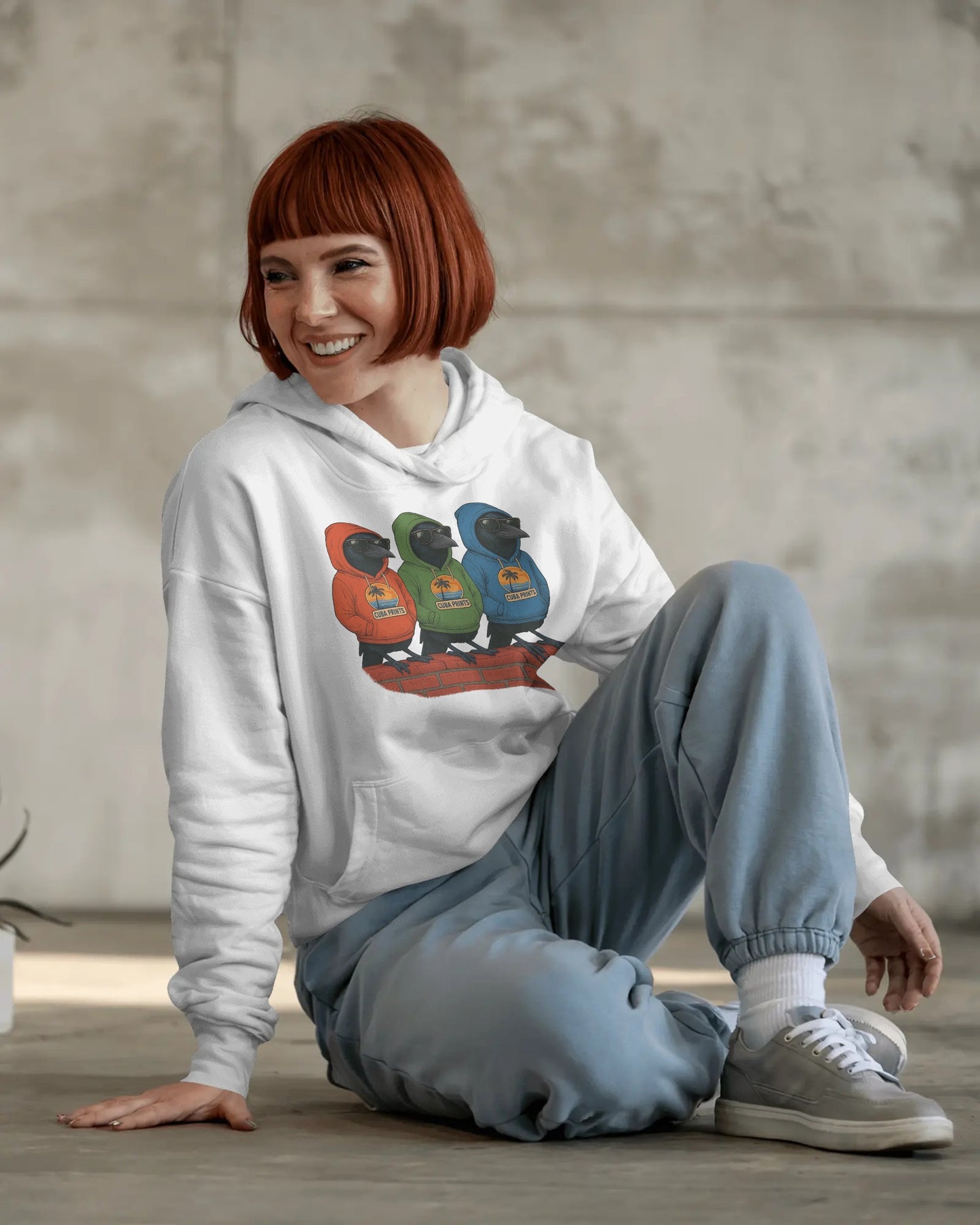 Cuba Prints “Cool Crows” or 3 Craws hoodie colour print – streetwear style