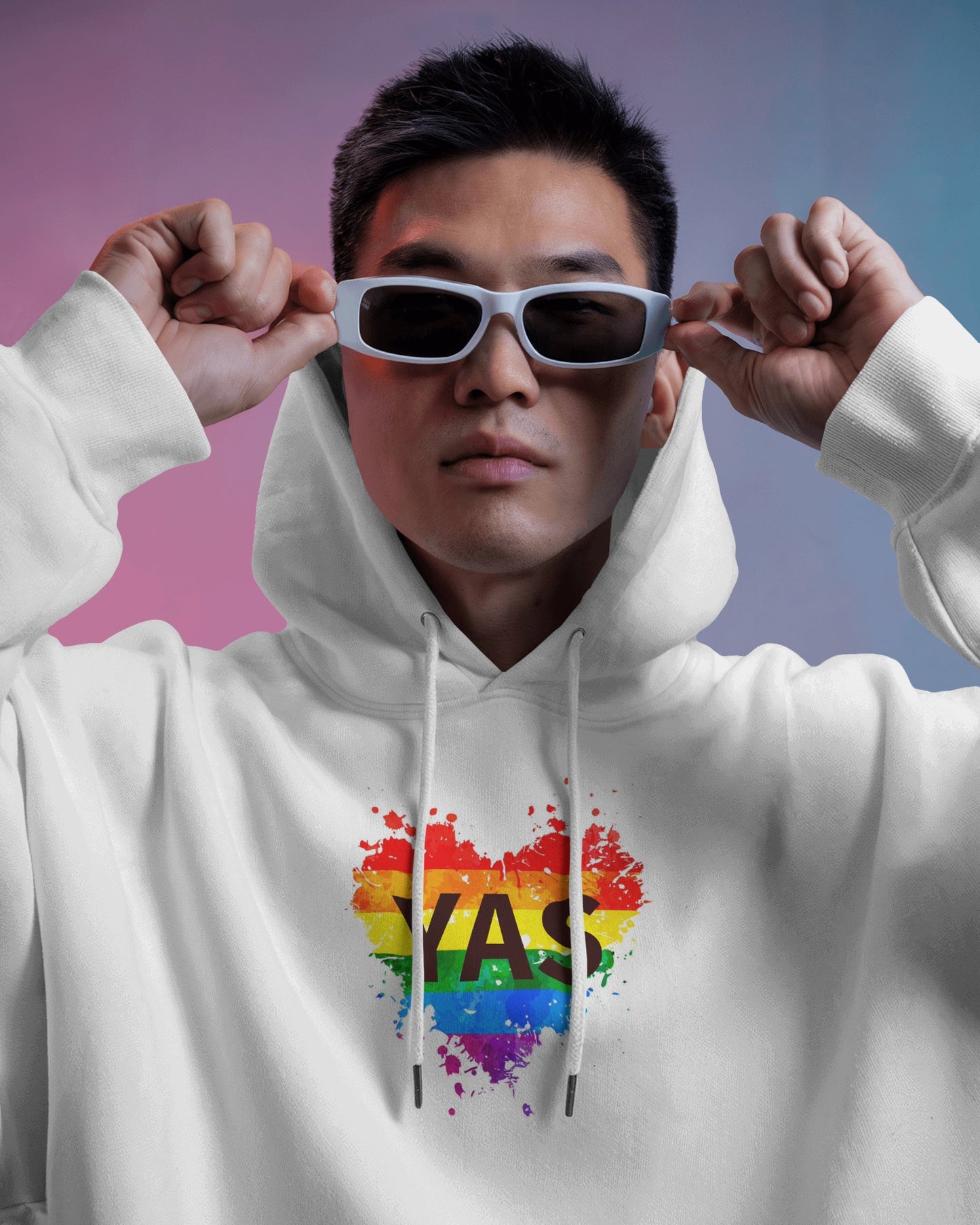 YAS Rainbow Heart Hoodie – Pride, Sass, and Serious Comfort LBGT S-XXL