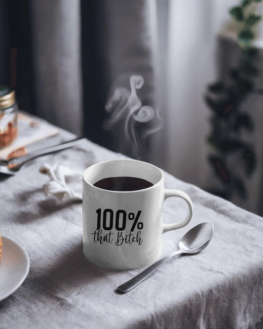 100% that Bitch – Mug & Coaster Set, BFF, gift for her or him