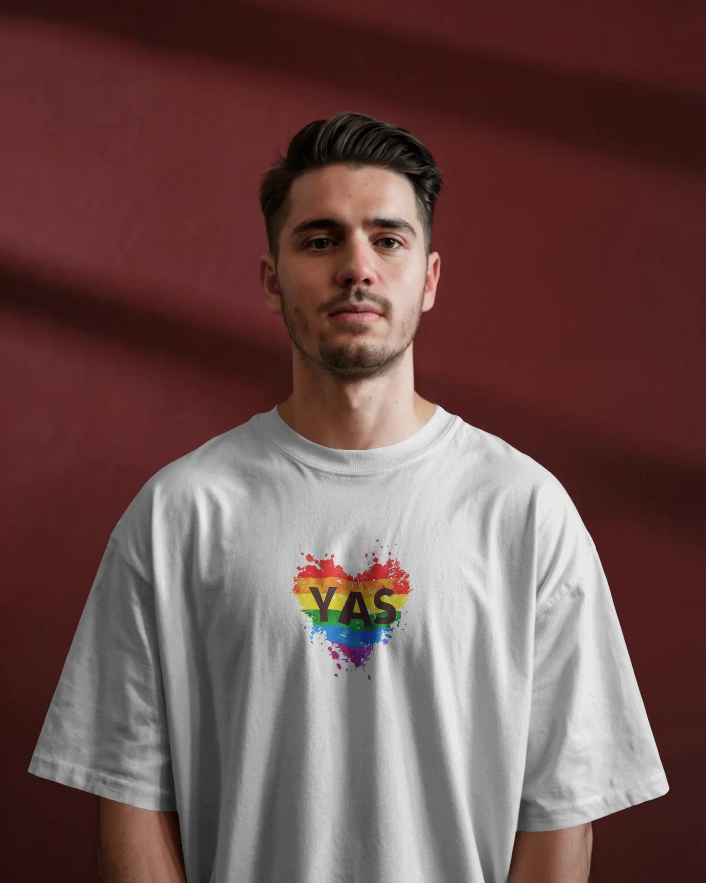 YAS Rainbow Heart T-Shirt – Loud, Proud, and Full of Sass xs-xxl LGBT